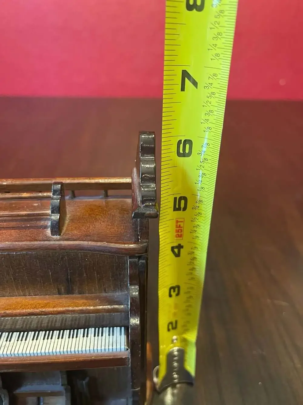 Vintage George Goode 1983 Music Box Wood Church Piano Plays Amazing Grace *Works